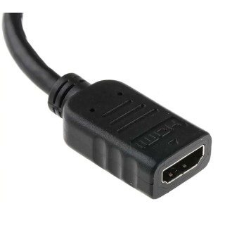 RS PRO Male DisplayPort to Female HDMI Polyvinyl Chloride DisplayPort Cable 150 mm 182-8793