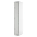 RS PRO 3 Door Steel Light Grey Storage Locker 1800mm x 300mm x 300mm 833-2914