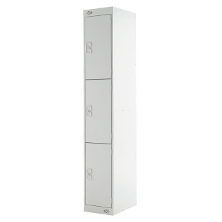 RS PRO 3 Door Steel Light Grey Storage Locker 1800mm x 300mm x 300mm 833-2914