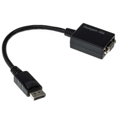 RS PRO Male DisplayPort to Female VGA Polyvinyl Chloride DisplayPort Cable 150 mm 182-8794