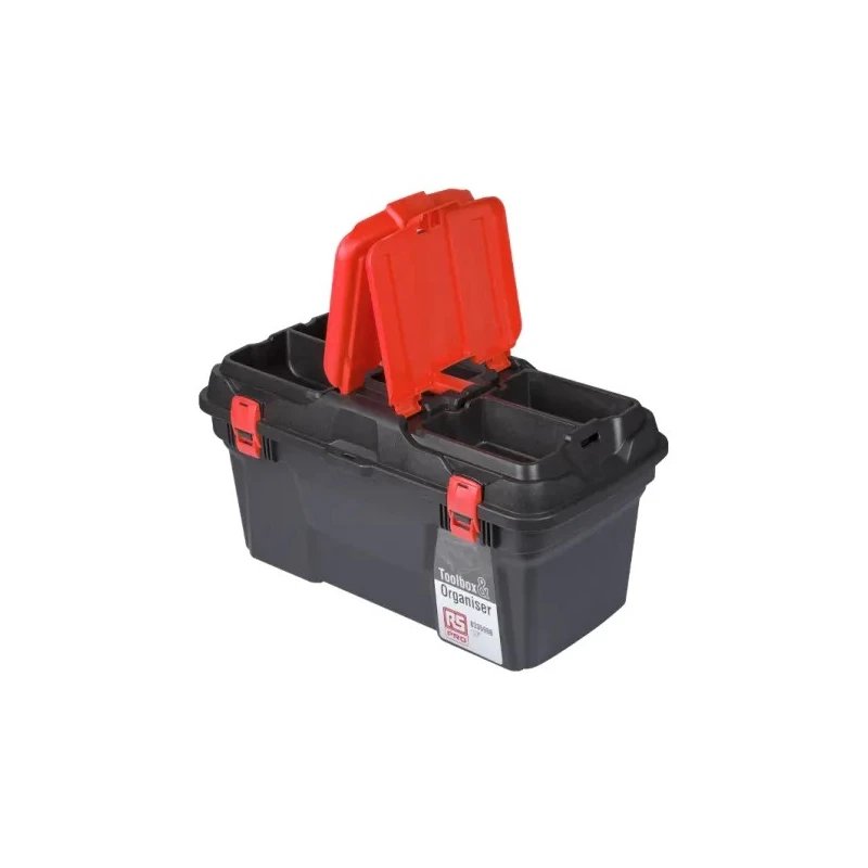 RS PRO Plastic Tool Box 263 mm Height 494 mm Length 250 mm Width Black Red 833-5988