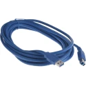 RS PRO High Performance USB 3.0 A Male to B Male IC Socket USB Cable Blue 5m 182-8839