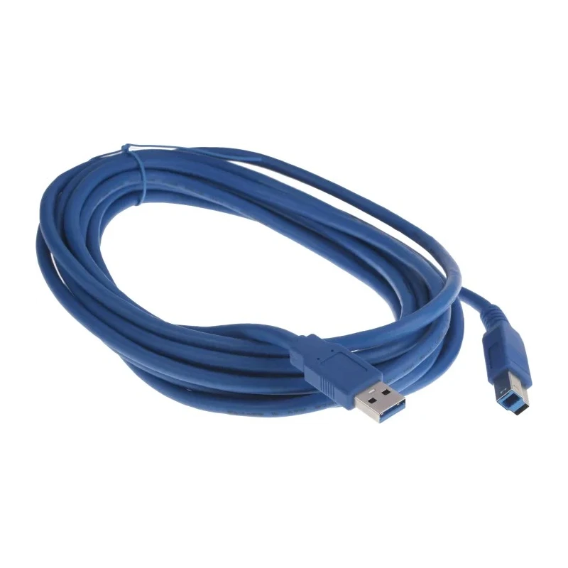 RS PRO High Performance USB 3.0 A Male to B Male IC Socket USB Cable Blue 5m 182-8839