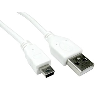 RS PRO USB Cable Male USB Type A to Male USB 2.0 Mini USB Type B White 1.8m 182-8862