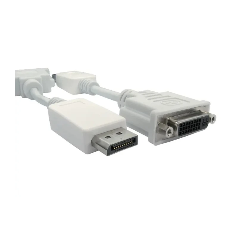 RS PRO Male DisplayPort to Female DVI-D Polyvinyl Chloride DisplayPort Cable 150 mm 182-8898