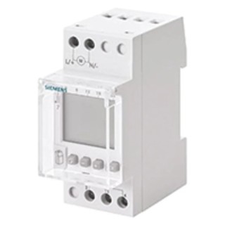 Siemens Digital DIN Rail Time Switch 24V ac/dc Single Channel SPDT 56 Memory Spaces 83mm Height 70mm Depth 7LF4521-2