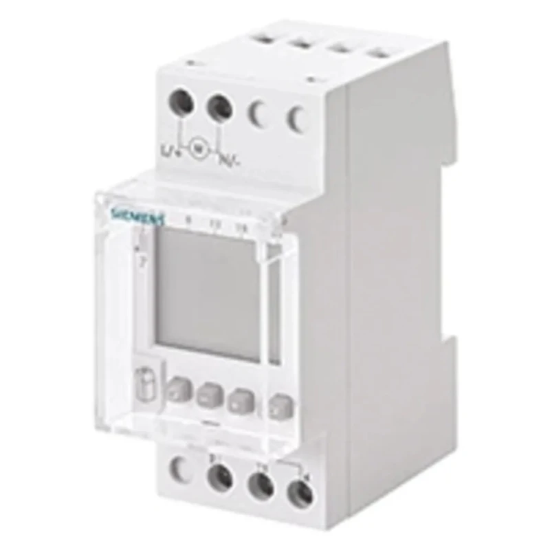Siemens Digital DIN Rail Time Switch 24V ac/dc Single Channel SPDT 56 Memory Spaces 83mm Height 70mm Depth 7LF4521-2