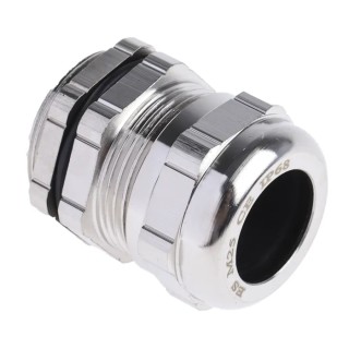 RS PRO Metallic Nickel Plated Brass Cable Gland, M25 Thread, 10 mm Min. Diameter, 16 mm Max. Diameter, IP68 835-4116