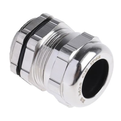 RS PRO Metallic Nickel Plated Brass Cable Gland, M25 Thread, 10 mm Min. Diameter, 16 mm Max. Diameter, IP68 835-4116