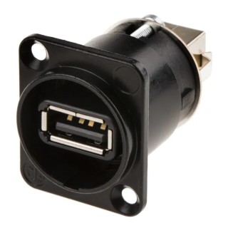 Neutrik USB Type A to Female to USB B Female Adapter with Reversible USB 2.0 Gender Changer NAUSB-W-B