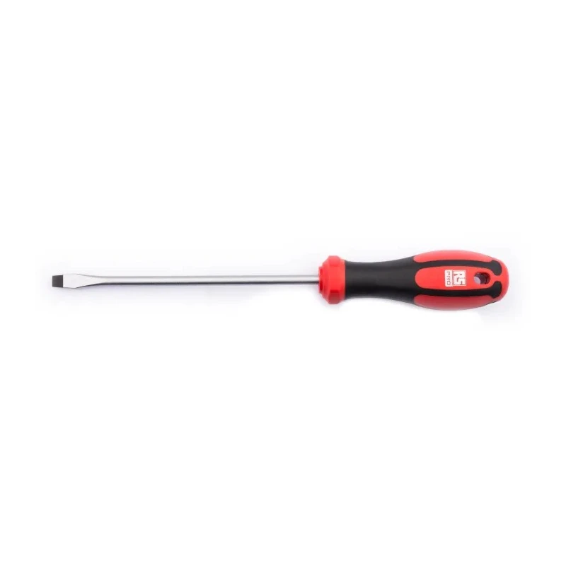 RS PRO Slotted Screwdriver with 175 mm Blade and 295 mm Overall Length, Insulated, Ergonomic Rubberised Soft Grip 182-9676