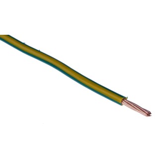 RS PRO H07V-R Series Yellow Green 6 mm² Hook Up Wire 10 AWG 7/1.03 mm Strands 100 m Polyvinyl 836-0919