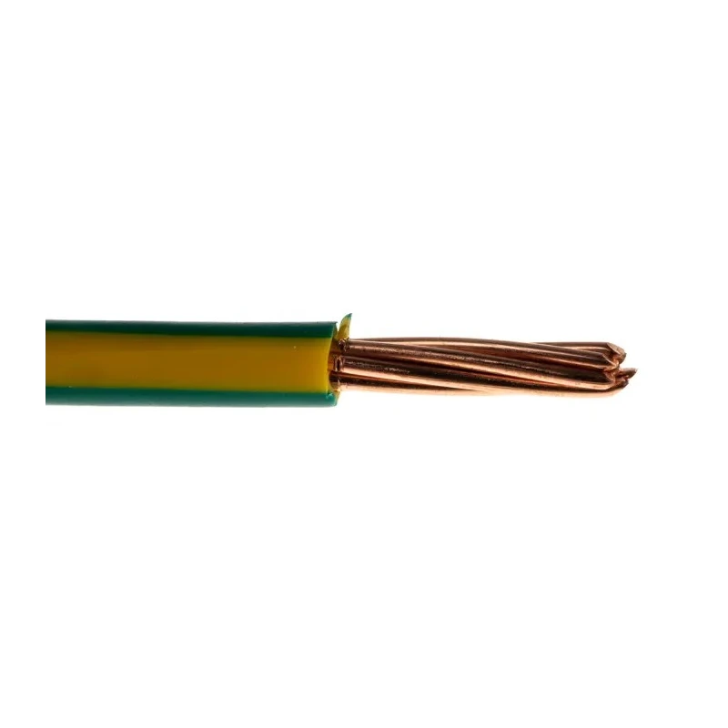 RS PRO H07V-R Series Yellow Green 6 mm² Hook Up Wire 10 AWG 7/1.03 mm Strands 100 m Polyvinyl 836-0919