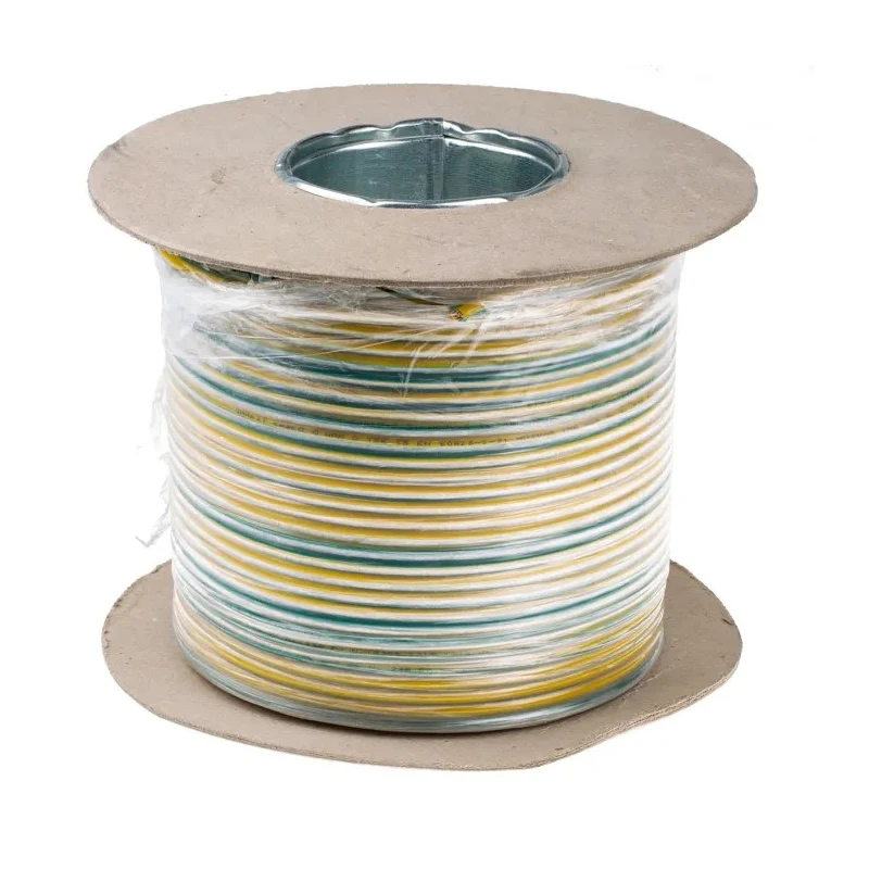 RS PRO H07V-R Series Yellow Green 6 mm² Hook Up Wire 10 AWG 7/1.03 mm Strands 100 m Polyvinyl 836-0919