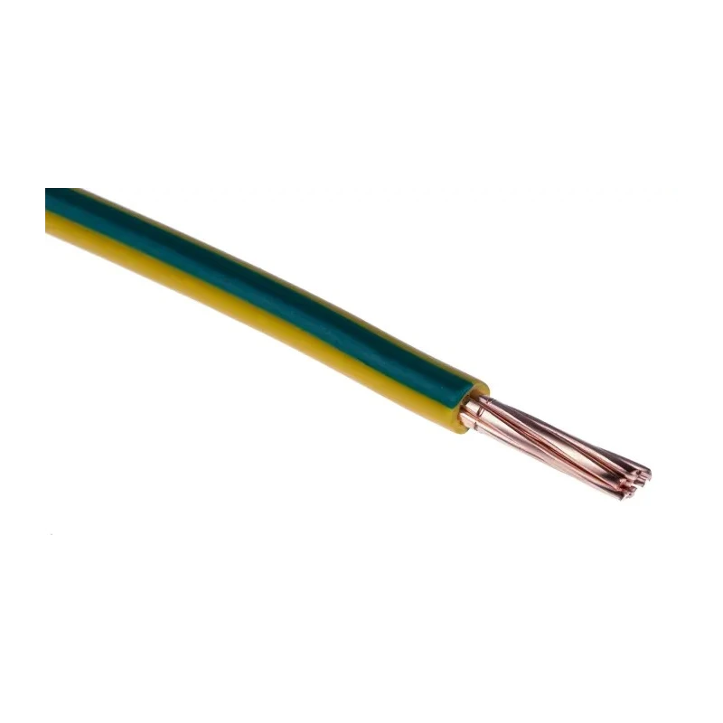 RS PRO 10 mm² 750 V Polyvinyl Chloride Yellow Green Hook Up Wire 8 AWG 7/1.34 mm Core Strands 100 m 836-0937