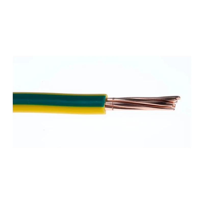 RS PRO 10 mm² 750 V Polyvinyl Chloride Yellow Green Hook Up Wire 8 AWG 7/1.34 mm Core Strands 100 m 836-0937