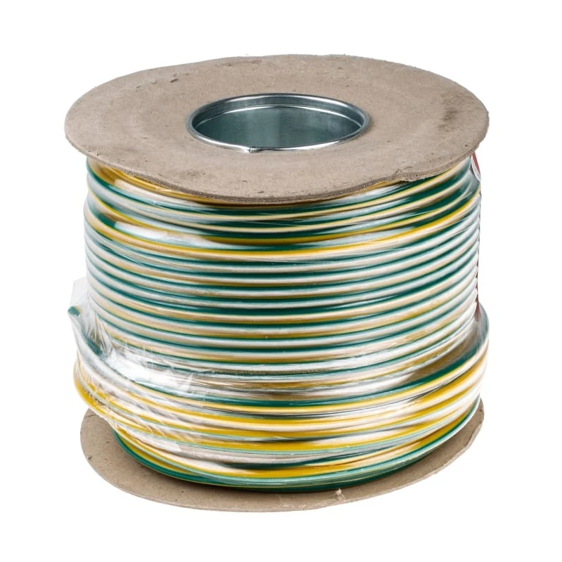 RS PRO 10 mm² 750 V Polyvinyl Chloride Yellow Green Hook Up Wire 8 AWG 7/1.34 mm Core Strands 100 m 836-0937