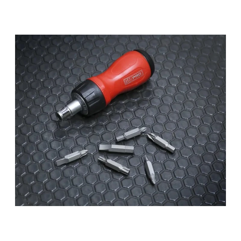 RS PRO Ratchet Phillips Pozidriv Slotted Torx Screwdriver Bit Set 7 Pieces 105mm Drive Size 1/4 in Ratchet 182-9805