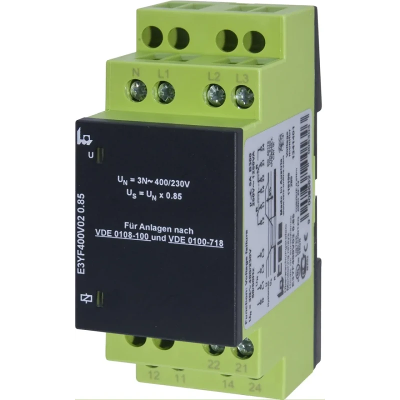 Tele Monitoring Relay 3 Phase 230/400 V AC Monitor Range DPDT Contact Configuration DIN Rail Mount E3YF400V02 0.85