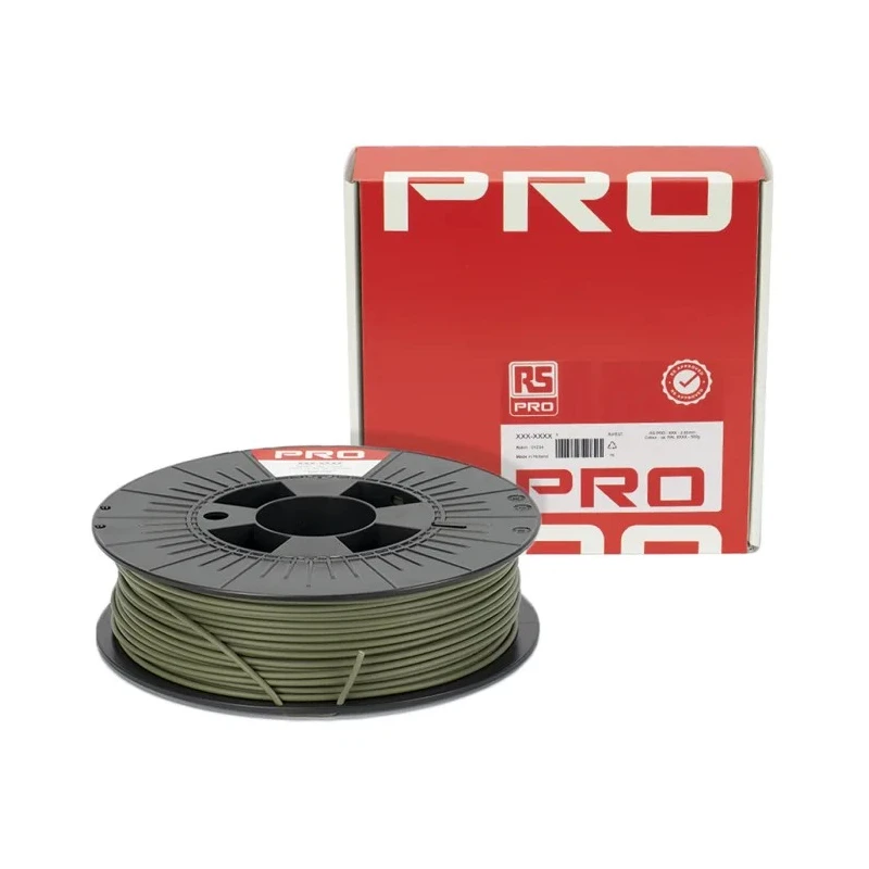 RS PRO 2.85 mm Green, Grey PLA Matt 3D Printer Filament, 500 g 183-0250