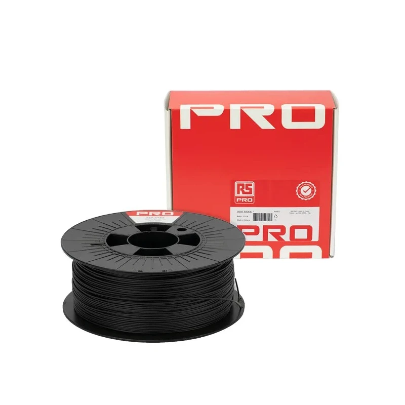 RS PRO 1.75 mm Matte Black PLA Matt Fused Deposition Modelling 3D Printer Filament 1 kg 183-0251
