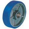 LAG Blue Polyurethane Trolley Wheel 500 kg Load Capacity, 150mm Diameter, 40mm Width, Cast Iron Hub, Ball Bearing 37016CC