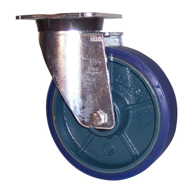 LAG Swivel Castor Wheel 125 mm Diameter Polyurethane Tyre 400 kg Load Capacity 164 mm Overall Height 40 mm Width Ball 37409