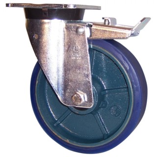 LAG Braked Swivel Castor 350 kg Load Capacity 100 mm Polyurethane Wheel 37405FR