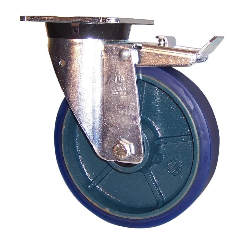 LAG Braked Swivel Castor 350 kg Load Capacity 100 mm Polyurethane Wheel 37405FR
