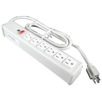 Wiremold 6 Socket 1.8 m Extension Lead Kit 120V Surge Protected Switchable R610 Series 836-1586