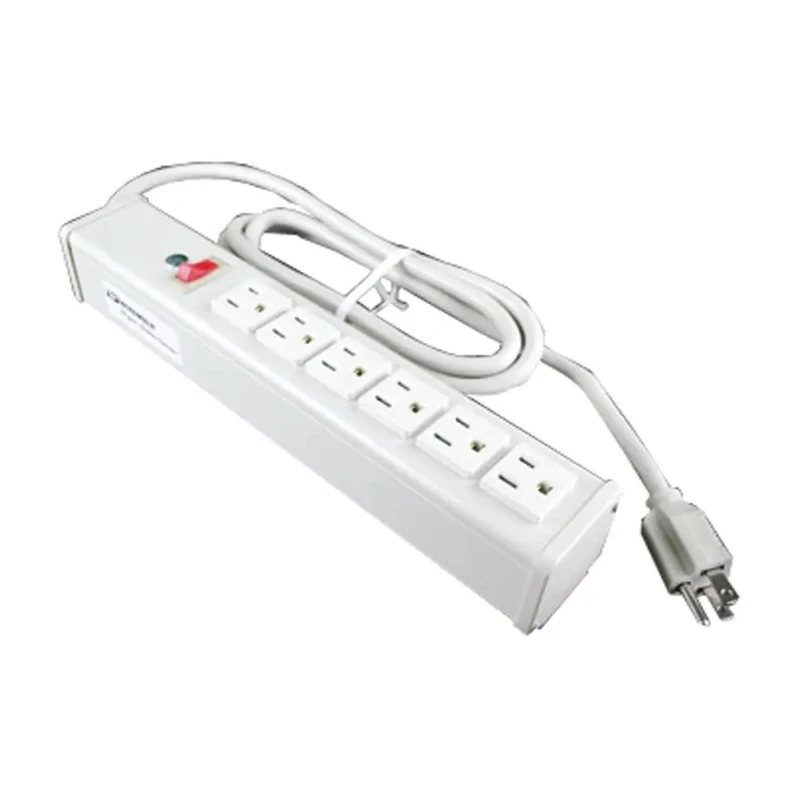 Wiremold 6 Socket 1.8 m Extension Lead Kit 120V Surge Protected Switchable R610 Series 836-1586