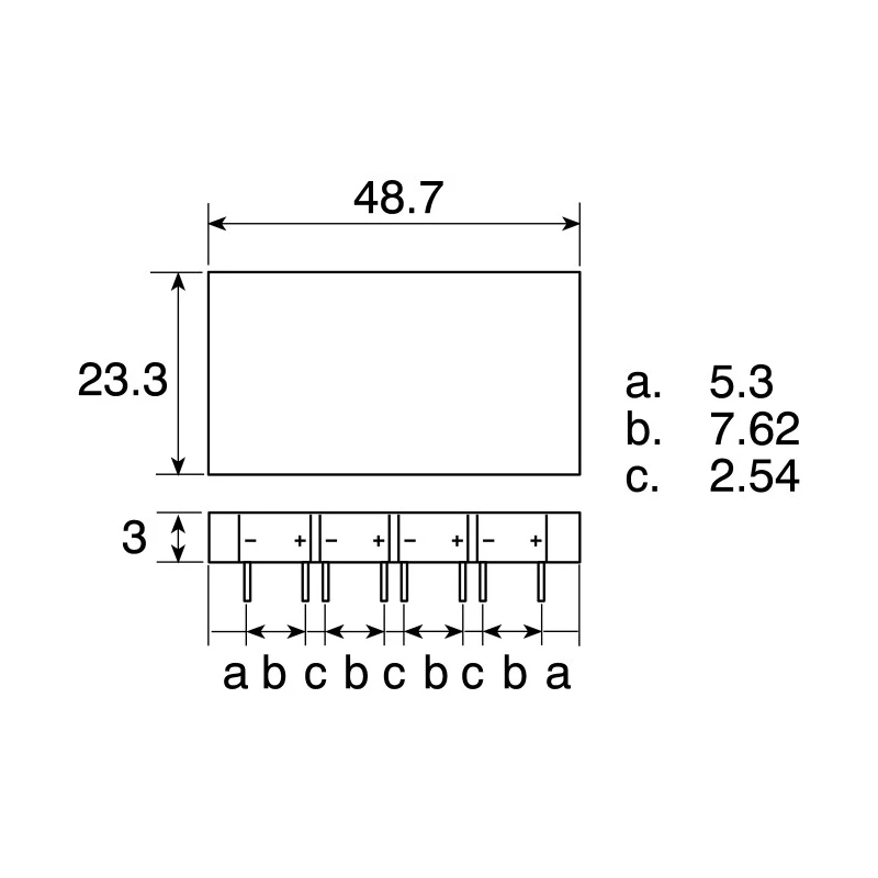 Ledtech Green LED Backlight Panel 48.7mm x 23.3mm, 8 Pins LTR24S3804YG