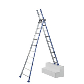 TUBESCA Aluminium 2-Section Combination Ladder 2.92 m Closed Height, 4.88 m Extended Height, 150 kg Load Capacity 02442610