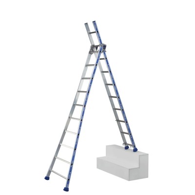 TUBESCA Aluminium 2-Section Combination Ladder 2.92 m Closed Height, 4.88 m Extended Height, 150 kg Load Capacity 02442610