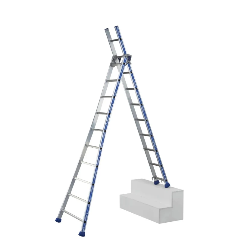 TUBESCA Aluminium 2-Section Combination Ladder 2.92 m Closed Height, 4.88 m Extended Height, 150 kg Load Capacity 02442610