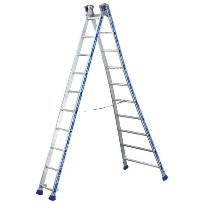 TUBESCA Aluminium 2-Section Combination Ladder 2.92 m Closed Height, 4.88 m Extended Height, 150 kg Load Capacity 02442610