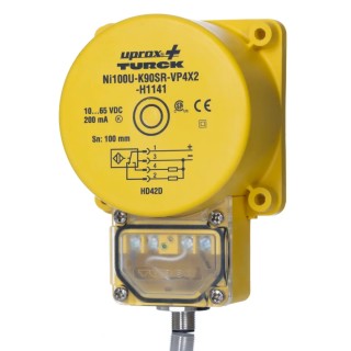 Turck Block Inductive Proximity Sensor M12 x 1 PNP Uprox 65V 100 mm Detection Range NI100U-K90SR-VP4X2-H1141