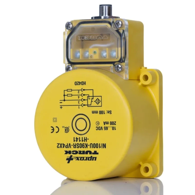 Turck Block Inductive Proximity Sensor M12 x 1 PNP Uprox 65V 100 mm Detection Range NI100U-K90SR-VP4X2-H1141