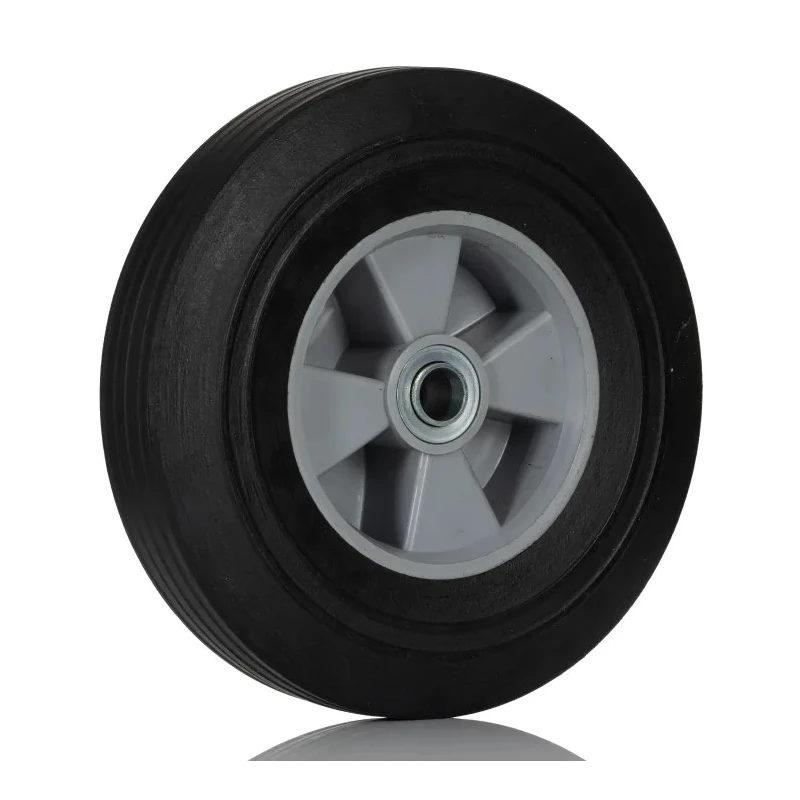 RS PRO Black Rubber Trolley Wheel Load Capacity 600kg Bore Diameter 20mm Wheel Diameter 255mm 183-0090