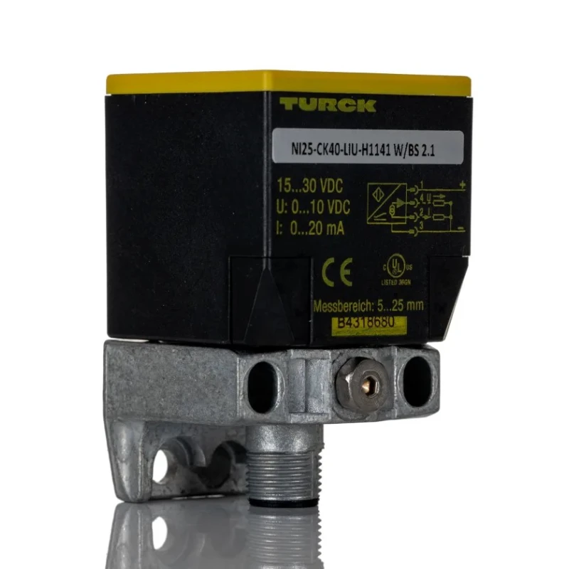 Turck Block Inductive Proximity Sensor M12 x 1 Thread Size 30 V DC 0/10 V Output 0 to 20 mA 25 mm Ni25-CK40-LIU-H1141