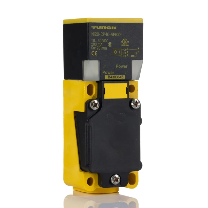Turck Block Inductive Proximity Sensor M20 x 1.5 Thread Size PNP Output, 30 V DC, 200mA, 20 mm Detection NI20-CP40-AP6X2
