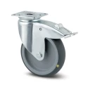 Tente Swivel Castor with 150 kg Load Capacity, 75 mm Thermoplastic Rubber Wheel, Pressed Steel Frame, Model 2477YGO075P40