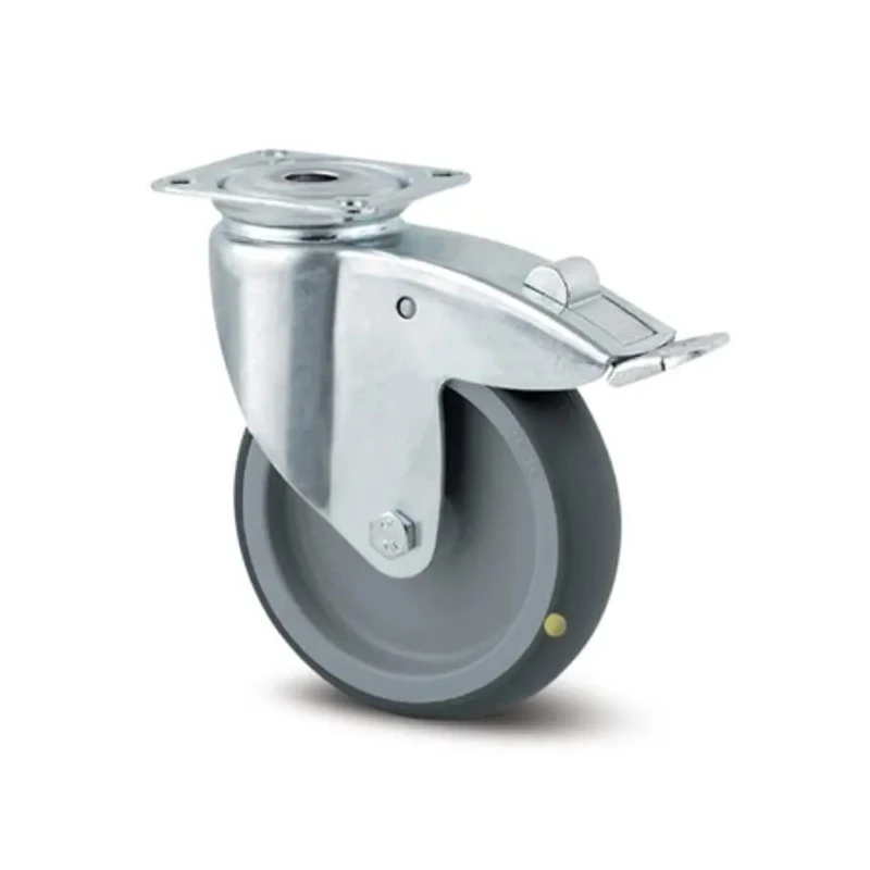 Tente Swivel Castor with 150 kg Load Capacity, 75 mm Thermoplastic Rubber Wheel, Pressed Steel Frame, Model 2477YGO075P40