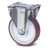 Tente Fixed Castor 80 mm Polyurethane Wheel Stainless Steel Frame 200 kg Capacity 8478UAD080P62