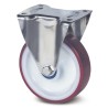 Tente Fixed Castor, 400 kg Load Capacity, 125 mm Polyurethane Wheel, Stainless Steel Frame 8478UAD125P62