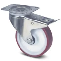 Tente Swivel Castor 350 kg Load Capacity, 160 mm Polyurethane Wheel, Stainless Steel Frame 8477UAD160P63