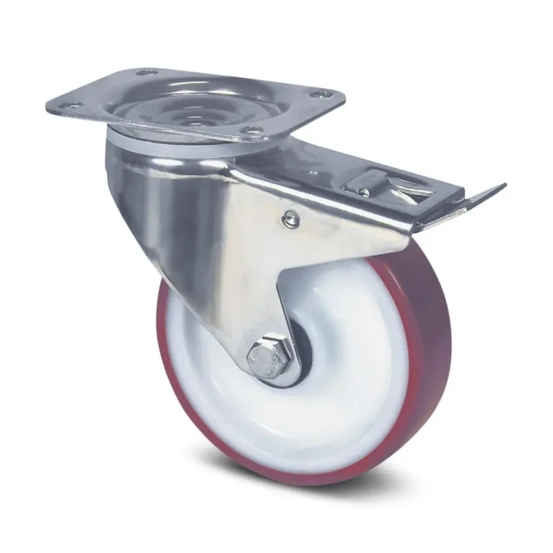 Tente Swivel Castor 350 kg Load Capacity, 160 mm Polyurethane Wheel, Stainless Steel Frame 8477UAD160P63