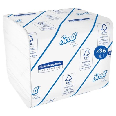 SCOTT Toilet Roll 36 Rolls 9000 Sheets Total Capacity High Demand Industrial Commercial 8042