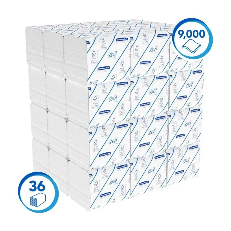 SCOTT Toilet Roll 36 Rolls 9000 Sheets Total Capacity High Demand Industrial Commercial 8042