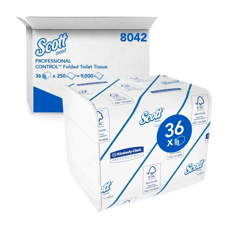 SCOTT Toilet Roll 36 Rolls 9000 Sheets Total Capacity High Demand Industrial Commercial 8042